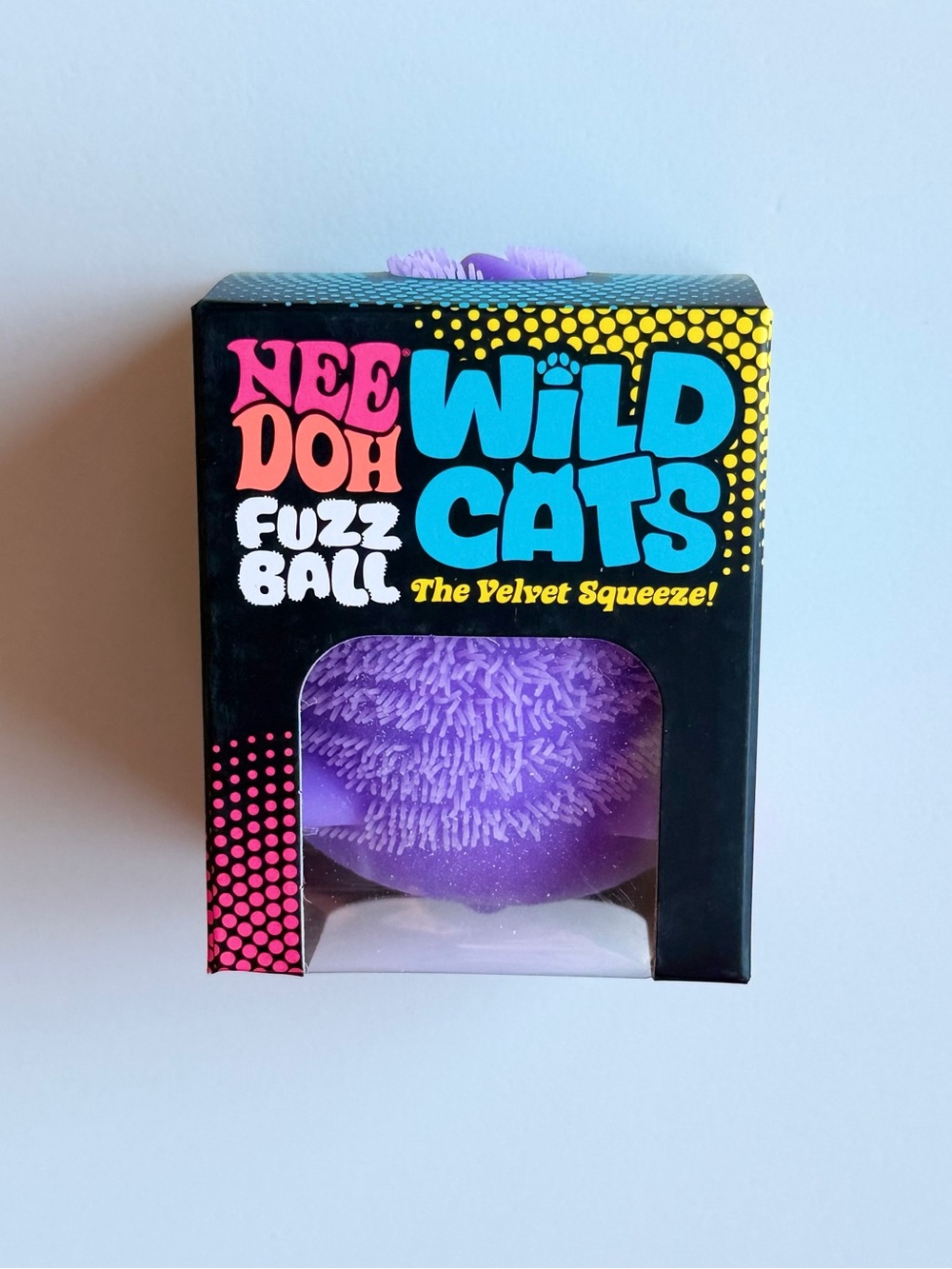 NeeDoh Fuzz Ball Wild Cats Velvet Sensory Squishy Toy Purple NIB